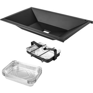 Uniflasy 99251 Grease Tray with 7515 Catch Pan and 10PCS Drip Pan Liners for Weber Genesis Silver A, Old Spirit 200 Series, Spirit E-210, Spirit 500, Weber Genesis Silver Grill Parts for 85897