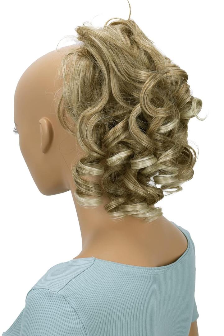 CAISHA Jumbo Hairpiece Scrunchy Updo Voluminous Curly Messy Bun Blond Mix G12L