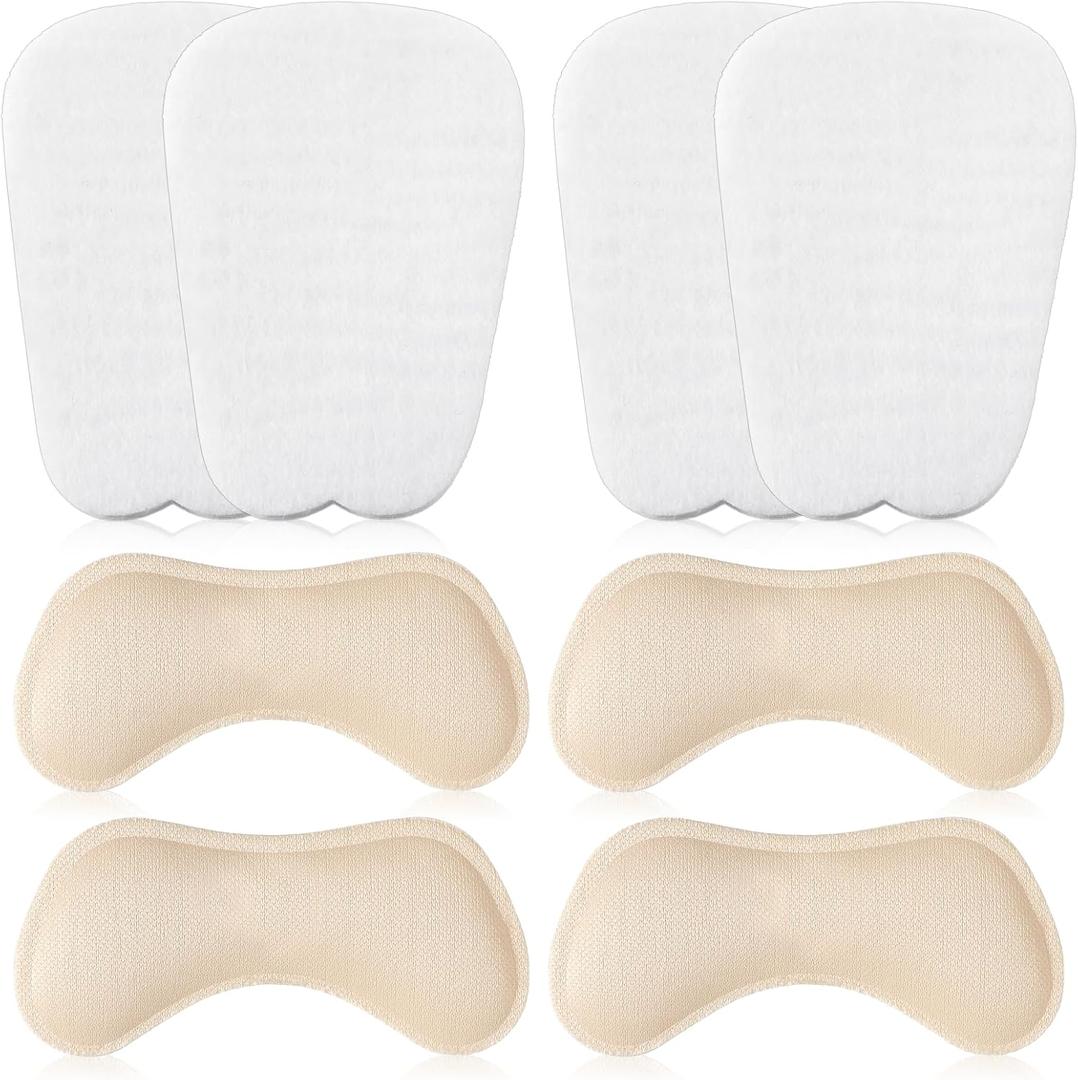 4 Pairs Shoe Tongue Pads 4 Pairs Shoe Heel Pads Heel Cushions for Womens Shoes Prevent Heels Slip Non Slip Cushion Inserts