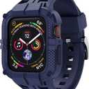 2 x T-ENGINE Band Compatible with Apple Watch SE Band 44mm Series 6 5 4 Series 3 42mm for Men and Women (Blue)