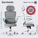 TRALT Office Chair Ergonomic Desk Chair, 330 LBS Home Mesh Office Desk Chairs with Wheels, Comfortable Gaming Chairs (White)