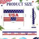Cinnvoice 20ft USA Beach Windscreen Set Long Patriotic Privacy Screen with 6 Poles, Mallet, Carry Bag Portable Red White Blue Beach Fence Wind Blocker for Outdoor Summer Wind Protection
