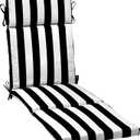 Arden Outdoor Chaise Cushion, 21 in x 72 in, Weather-Proof, Rain-Proof, Fade Resistant Patio Cushion for Chaise Lounger Black Cabana Stripe