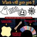 Tinlade 24 Pack Halloween DIY Suncatcher Paper Crafts Stained Glass Effect Paper Suncatchers, 600 Tissue Papers, Window Art Arts and Crafts for Thanksgiving Halloween Party Favors