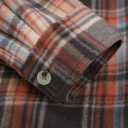 LeeHanTon Mens Heavyweight Hoodies Casual Zip Up Plaid Flannel Shirt Jackets Winter Thick Berber Lined Fleece Coat (Orange, L)