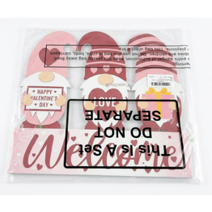 Valentine Gnomes Decorations for Home 9"H Valentines Day Love Gnome Blocks Decor Famhouse Romantic Valentine's Day Gnome Wooden Signs Tabletop Decor for Wedding Anniversary Party Supplies