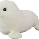 zhidiloveyou Seal Plush Stuffed Animal White Cute Toy Pillow Kawaii Doll for Kids, 9 inch
