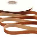 2 x Brown Velvet Ribbon 3/8 Inch X 12 Yards Christmas Ribbon for Gift Wrapping Christmas Ornaments Crafts Home Dcor