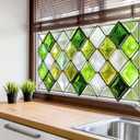 3 x Window Privacy Film 39.317.7 Inchs Stained Glass Window Film Home Decoration Anti-UV Sun Blocker Heat Control Windows Decorations Removable Static Cling Stickers for Living Room PVC