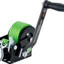 600lbs Heavy Duty Boat Trailer Winch with 19FT Strap, 2-Way Ratchet & 3.2:1 Gear Trailer Winch, Portable Hand Crank Winch for Boat, Truck, Trailer, RV, ATV, Jet Ski