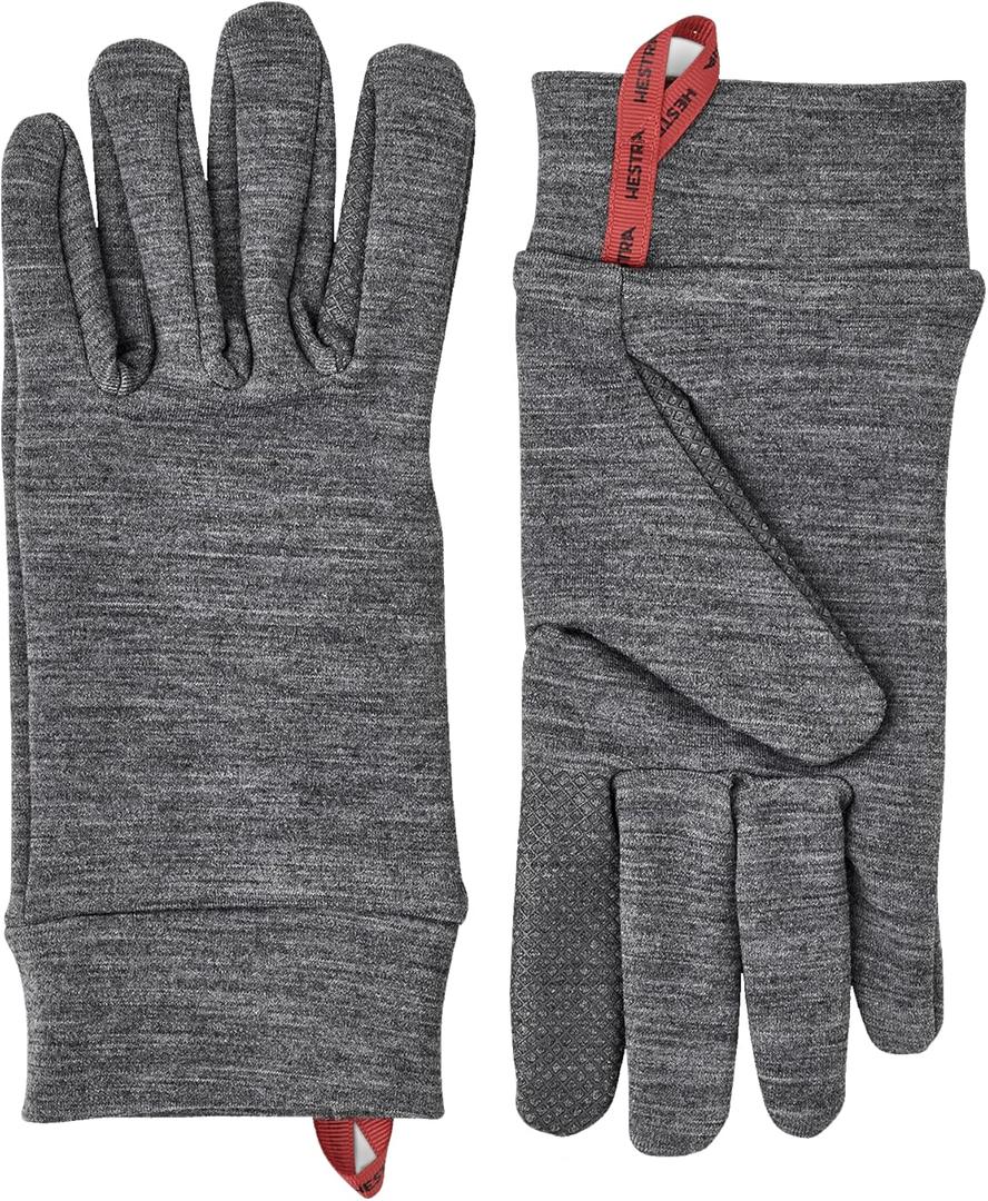Hestra Touch Point Warmth Liner - Machine Washable, Touch Screen Compatible Liner for Additional Layering Or As A Thin Glove (Gray)