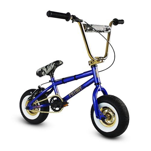 Fatboy Mini BMX Bike for Kids and Adults – 10" Tire BMX Bicycle, Sturdy Steel Frame, 1-Pc & 3-Pc Crank Options (Stunt-Blue Angel)