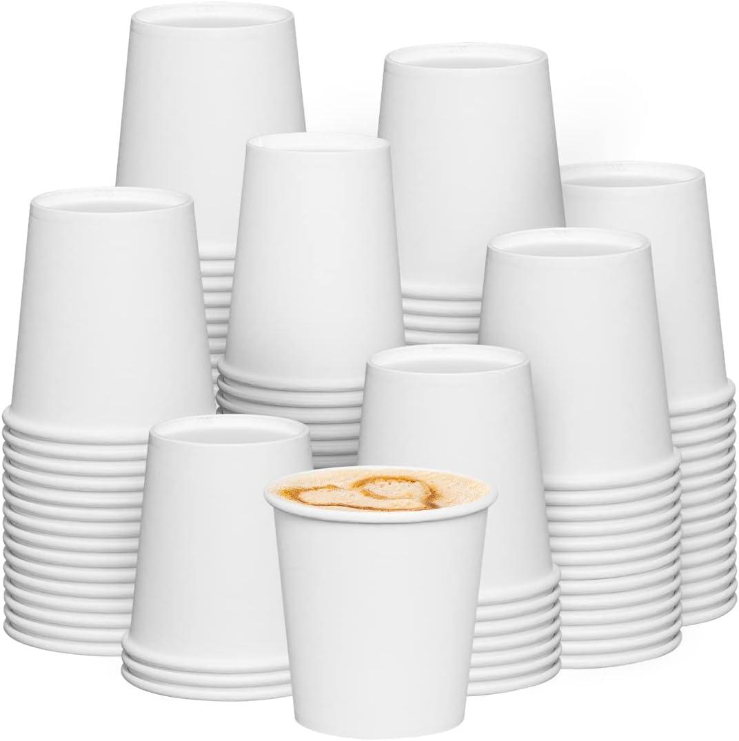 GUSTO [6 oz. - 300 Count Disposable White Paper Cups, Hot Coffee Cups - Eco-Friendly Hot Cups - (Formerly Comfy Package)