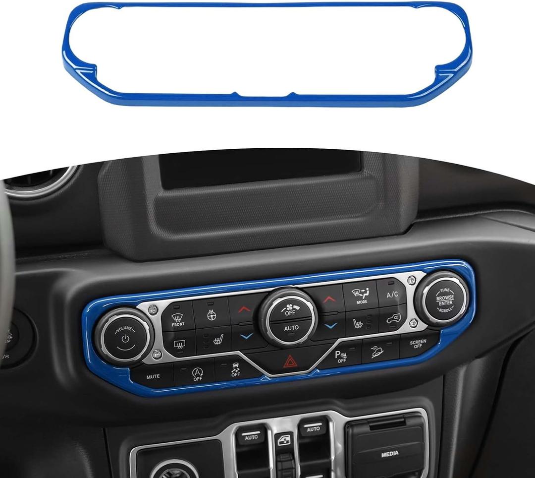 RT-TCZ for Wrangler JL Center Dash AC Switch Cover Trim Frame Blue for Jeep Wrangler JL JLU Gladiator JT 2018-2023 Blue Interior Accessories