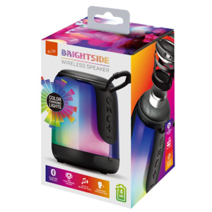 iLive "Brightside" Wireless Bluetooth Speaker with Color Changing LEDs (ISB143B), Black