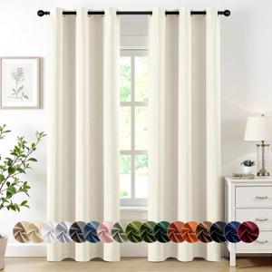 MIULEE Birch Blackout Curtains for Bedroom Living Room 84 Inches Long 2 Panels, Thermal Insulated Room Darkening Drapes Solid Grommet Noise Reduction Light Blocking Window Treatments 40x84 Inch