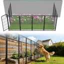 FXW Garden Fence Outdoor for the Yard – 40in(H) x 18.2ft(L) Heavy Duty Metal Animal Barrier for Dog, No Dig Decorative Dog Fence, 8 Panels, Black