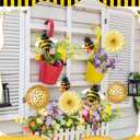 Novabright 16 Pcs Spring Bee Tree Picks Stems Decorations Bee Tree Topper Ornaments Beehive Honeybee Flower Picks for Vase Filler Baby Shower Table Centerpiece Summer Home Party Favor