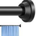 Shower Curtain Rod Adjustable Matte Black Spring Tension Stainless Steel Telescoping Rod No Drilling Rods for Bathroom Closet Windows No Drilling No Slip No Rust 30 to 64 Inch
