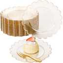 LIYH 45 Pcs Gold Glitter Dessert Scalloped Plates