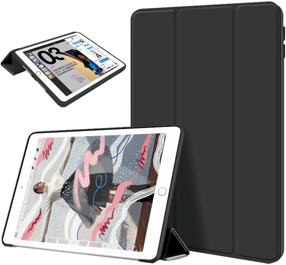 Slim Case for iPad Pro 11-Inch M5 2025 / M4 2024 (6th/5th Generation) with Trifold Stand, Cute Portable Soft TPU Silicone Smart Folio Protective Cover, Auto Sleep/Wake (Black)