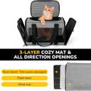 Hipubby Cat Carrier Dog Carrier for Pets Up to 16 Lbs, Soft-Sided Pet Travel Carrier for Cats and Small Dogs, Airline Approved Pet Carrying Case with Shoulder Strap & Removable Mat - Grey