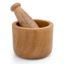 Handmade Indian Wooden Mortar and Pestle Set Natural Rustic Style Herb Spice Grinder Masala Mixer Manual Kharal Mashing Bowl Seasonings Pill Crusher Kitchen Utensils Housewarming Gift