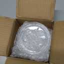 4PCS 4 Inch Clear Glass Candle Plates & Pillar Candle Holders - Small Round Candle Bases/Coasters for Dining & Wedding Table Centerpieces(Candle Not Included)