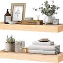 24x8x1.6 inch Floating Shelves Set of 2 Solid Wood Rustic Wood Wall Mounted Shelf for Kitchen, Bathroom, Living Room