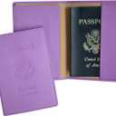 Royce Leather Passport Holder and Travel Document Organizer (One Size, Purple 3)