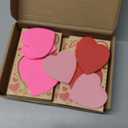 18 Pcs Valentine's Day Gift Heart Shape Cute Sticky Notes with Holders Party Favors Self-Adhesive Red Pink Sticky Notes Personalized Exchange Gifts for Coworker School Office Organizer