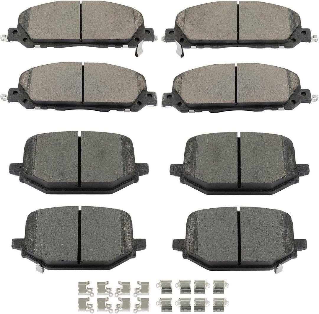 SCITOO D2229 D2231 Front & Rear Ceramic Brake Pads Sets w/Hardware Fit 2020-2024 For Ford For Explorer,2020-2024 For Police Interceptor Utility,2020-2023 For Lincoln For Aviator