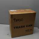 TIPGO Slim Bathroom Trash Can with Lid Soft Close, Step Pedal, 6 Liter / 1.6 Gallon Stainless Steel Trash Bin, Small Garbage Cans for Bedroom, Office, Kitchen (White)