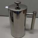 Secura French Press Coffee Maker, 304 Grade Stainless Steel Insulated Coffee Press with 2 Extra Screens, 34oz (1 Litre), Silver
