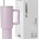Simple Modern 40 oz Trek Tumbler with Handle and Straw Lid | Cup Holder Friendly Insulated Stainless Steel Travel Mug | Lavender Mist