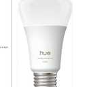 Philips Hue Smart LED A19 Bulb 2-Pack, White Ambiance, E26 Base, 9.5W, Full Spectrum Light 1000K-20000K, 1100 Lumens, Dimmable LED Bulbs, Works with Alexa, Google, and Apple Home
