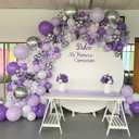 Butterfly Balloons Arch Garland Kit,Light Pastel Metallic Purple Balloons with Lavender Lilac Foil Butterfly for Girl's Birthday Baby Shower Wedding Mother's Day Valentines Party Decorations