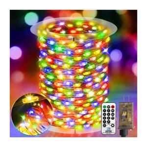 KNONEW 203FT 600 LED Outdoor Fairy Lights Plug in, Christmas Fairy Lights Outdoor Waterproof 8 Modes Memory Times for Wedding Bedroom Walls Garden Trees Decoration