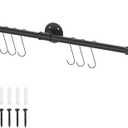 uxcell Wall Mounted Towel Rack, Industrial Pipe Towel Bar, Bathroom Hardware Towel Bar Accessory, Kitchen Pot Rack DIY Rustic Iron Bathroom Towel Rack Holder (63 Inch)