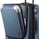 LEVEL8 Grace Carry on Luggage Airline Approved, 20 Inch Expandable Hard Sided Luggages with Spinner Wheels, Harshell Small Rolling Suitcase for Women Men with Tsa Lock, Blue, 20 Inch - Ext