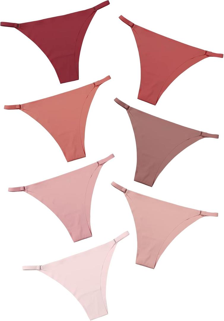 DEANGELMON Women String Bikini Panties Seamless Underwear Microfiber No Show Invisible Stretchy Soft Pack (XL)