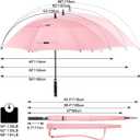 G4Free 54 Inch Automatic Open Golf Umbrella Oversize Extra Large Double Canopy Vented Windproof Waterproof Stick Umbrella, Pink