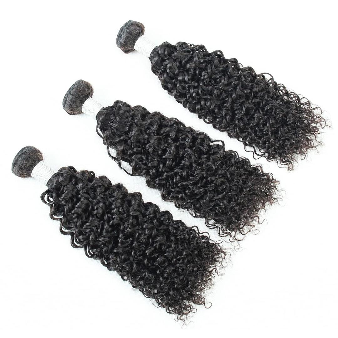 Kinkycurly Bundles Human Hair Weave Jerry Curl Hair 3 Bundles Kinky-curly 24 Inch 12A Brazilian Remy Hair Extensions Natural Color