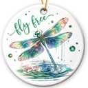 4 x Dragonfly Christmas Ornaments 2025 - Dragonflies Ornaments for Christmas Tree, Dragonfly Gifts for Women, Dragonflies Decor for Family Friends Girls Kids Sisters