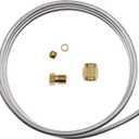 0.16"(4mm) Aluminum Tubing Kit,Gas Pilot Tubing Kit with Compression Olive Fittings M8x1 Female and Male Nuts, Valve Pilot Burner Tube Pipe Assembly,Length 39.5 Inch
