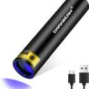 DARKBEAM UV Flashlight 365nm Black Light, Mini & Powerful Woods Lamp USB -C LED Rechargeable, Blacklight Flashlights Portable Pet Cat Urine Detector - Rock, Fluorescent Detection, Resin Curing
