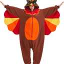 Adult Turkey Onesie Thanksgiving Costume Halloween Animal Cosplay One-Piece Pajamas for Women and Men (XX-Large)