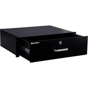 RackPath 3U Rack Mount Drawer for 19 Inch AV/Network/DJ Equipment Racks or Cabinets with Lock and Key
