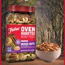 Fisher Oven Roasted Never Fried Mixed Nuts with Peanuts, 24 Ounces (Pack of 1), Peanuts, Almonds, Cashews, Pistachios, Pecans, Trail Mix, Healthy Snacks for Adults, Made With Sea Salt, No Added Oils (EXP 02/26/26)