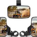 UTV Rear View Mirror And Center View Mirror With 1.75" to 2" Roll Bar Cage Mount Compatible with Polaris RZR, Commander Maverick X3, Viking, Yamaha Rhino, Kawasaki Teryx
